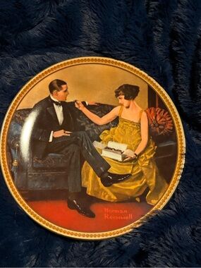 Knowles White Decorative Collectors Plate with Black Script and COA